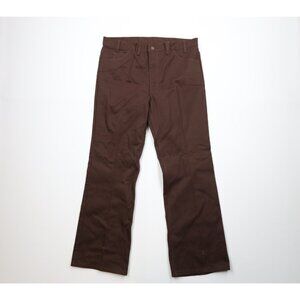 Vintage 70s Streetwear Mens Size 36x31 Distressed Bell Bottoms Jeans Brown USA